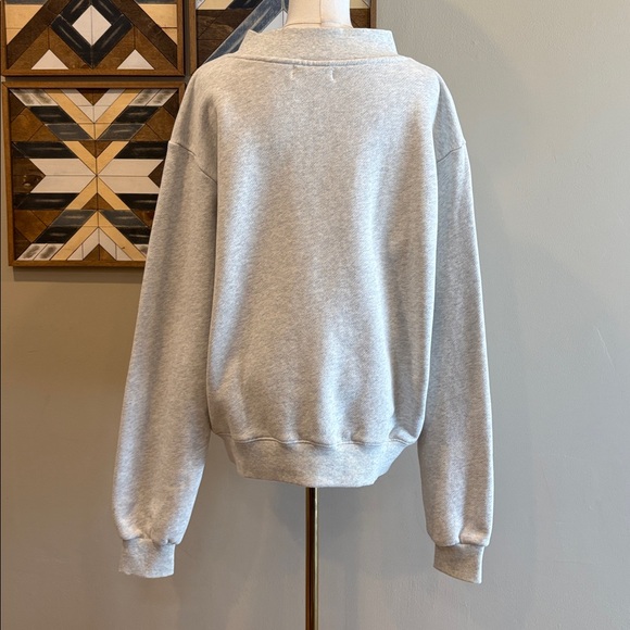 PARKE Heritage Back to School Varsity Mockneck Heather Grey and Denim size S/M - Picture 6 of 10